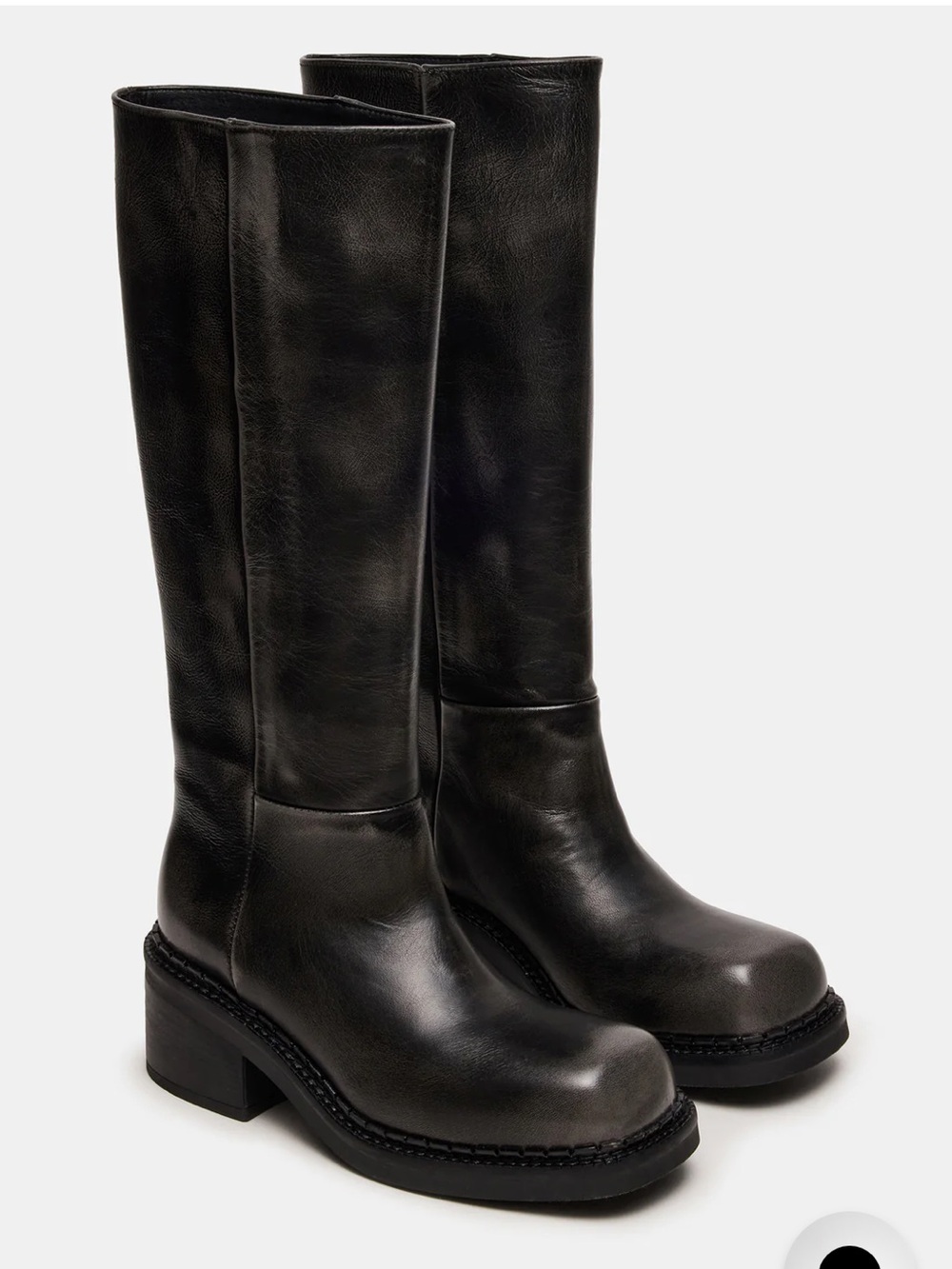 New Steve Madden DAVOS black distressed boots 9
